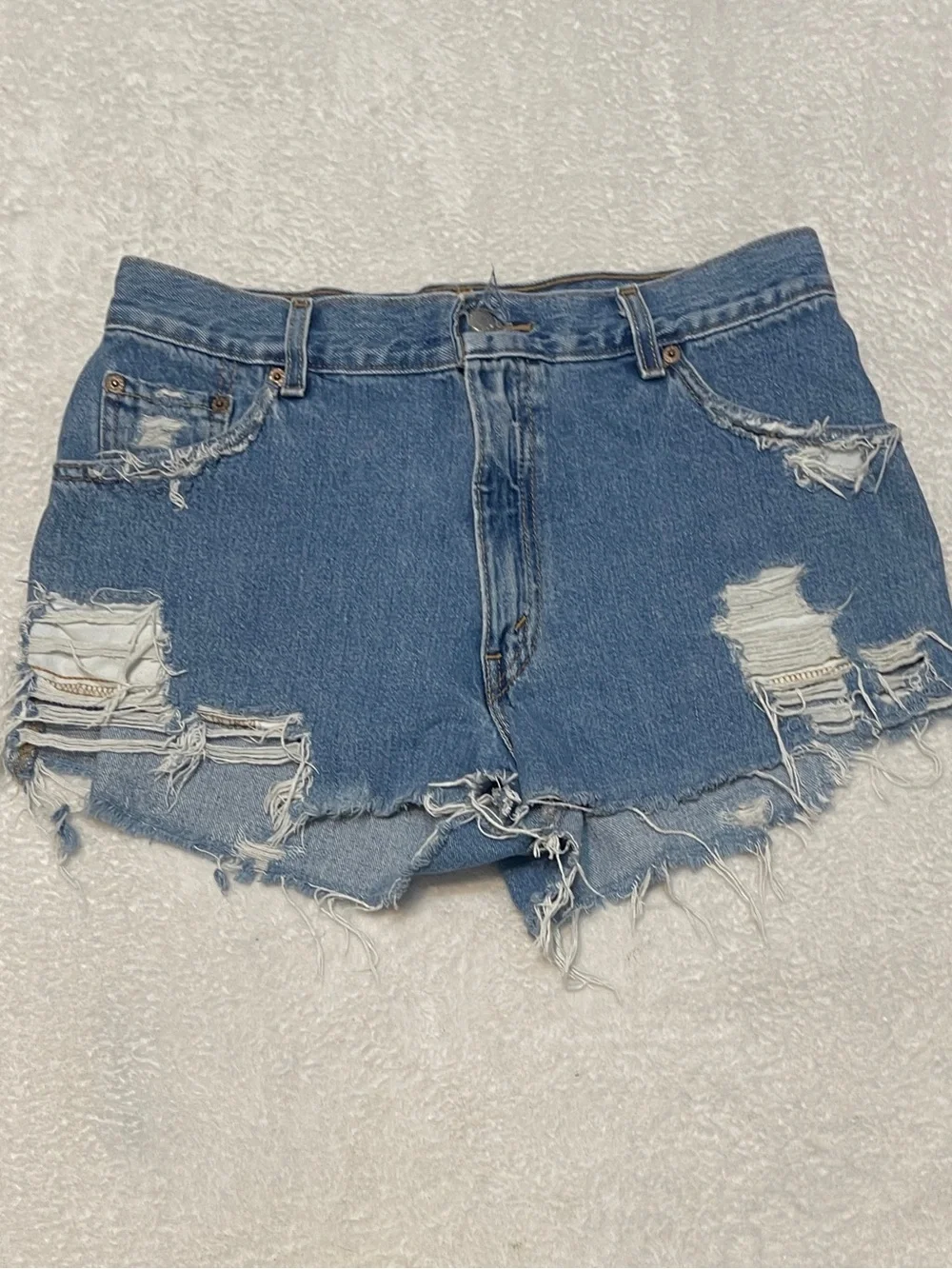 Levi's Classic Distressed‎ Classic Americana Cut Off Denim Jean Shorts 12